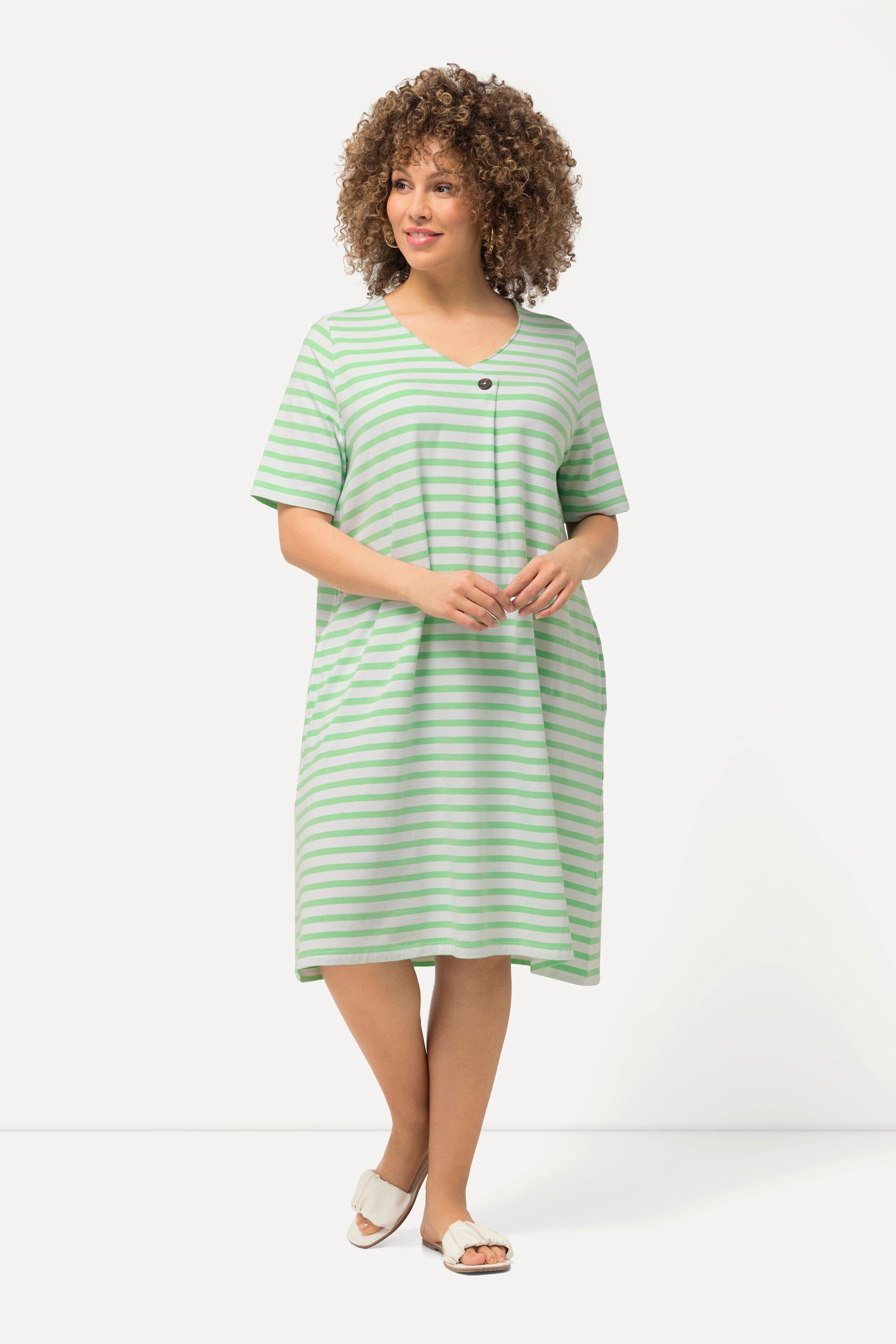 Ulla Popken Jerseykleid Midikleid Ringel A-Linie günstig online kaufen