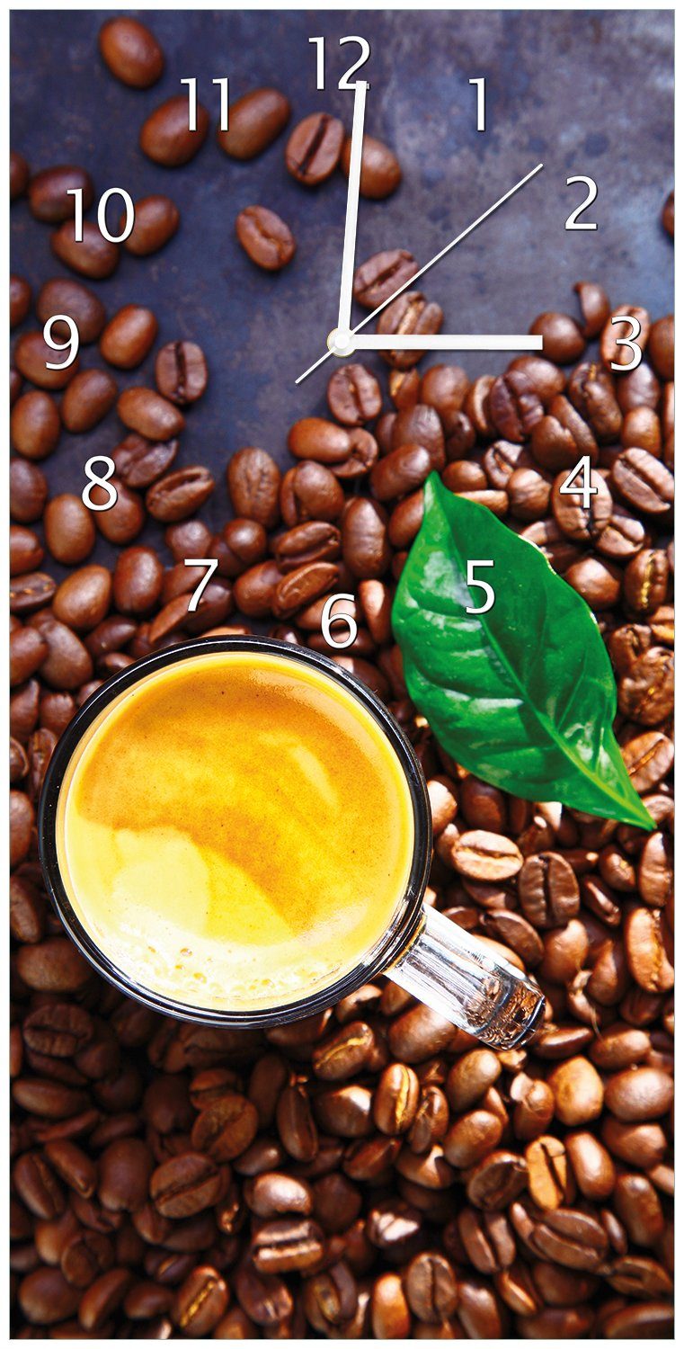 Wallario Wanduhr Kaffee und Bohnen (Uhr aus Acryl)