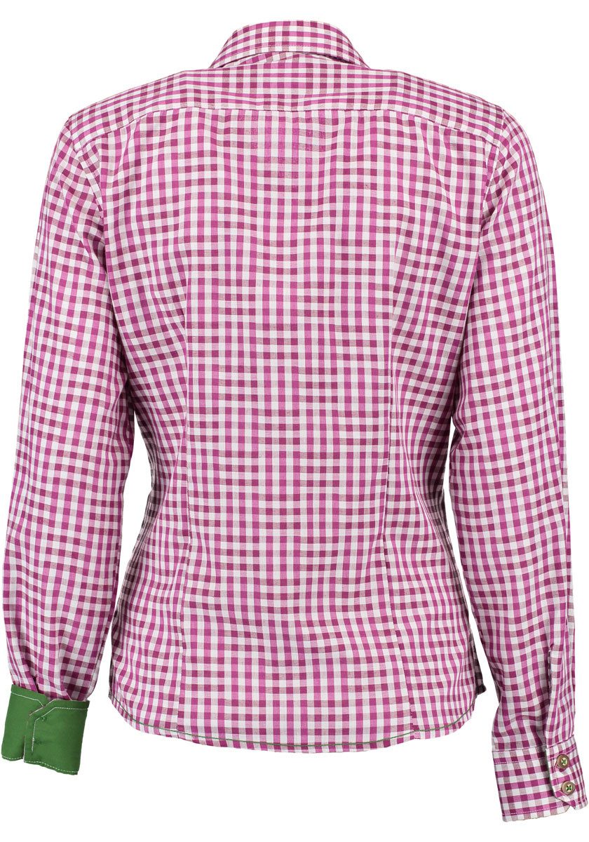 OS Trachten Trachtenbluse Prigmi Langarmbluse mit Kontraststoff im Kragen u günstig online kaufen