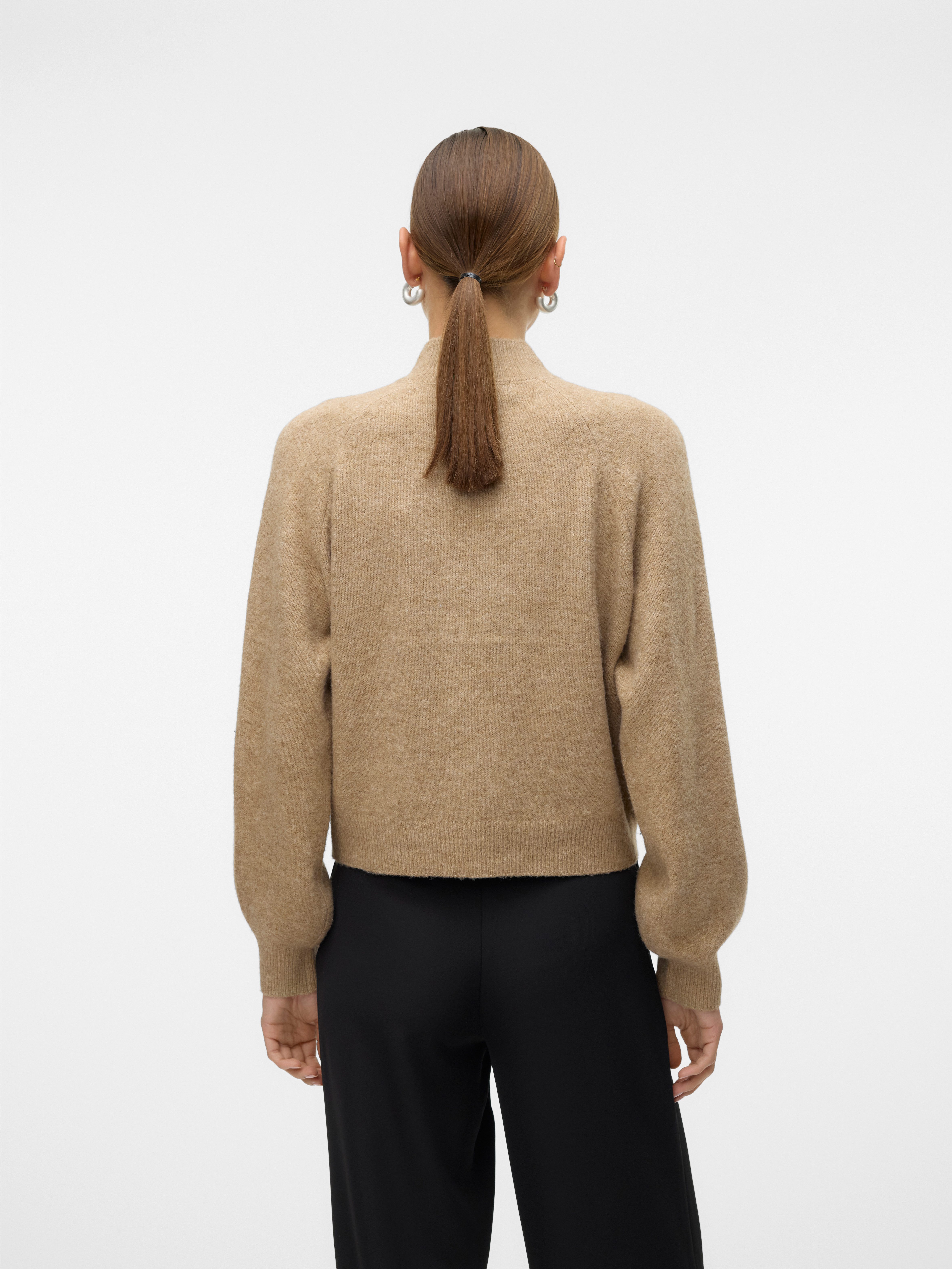Vero Moda Strickpullover VMLEAF LS HIGH NECK PULLOVER ENT Materialmix, mit Wolle und Stretch, regular fit