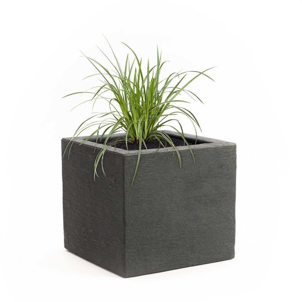 Pflanzwerk® Pflanzkübel Premium Kunststoff Blumenkübel Frostsicher mit Lotus-Effekt - GARANTIE, 2. Jahre Garantie - Frostsicher - Wurzelschutz - Nachhaltig - Eckig -