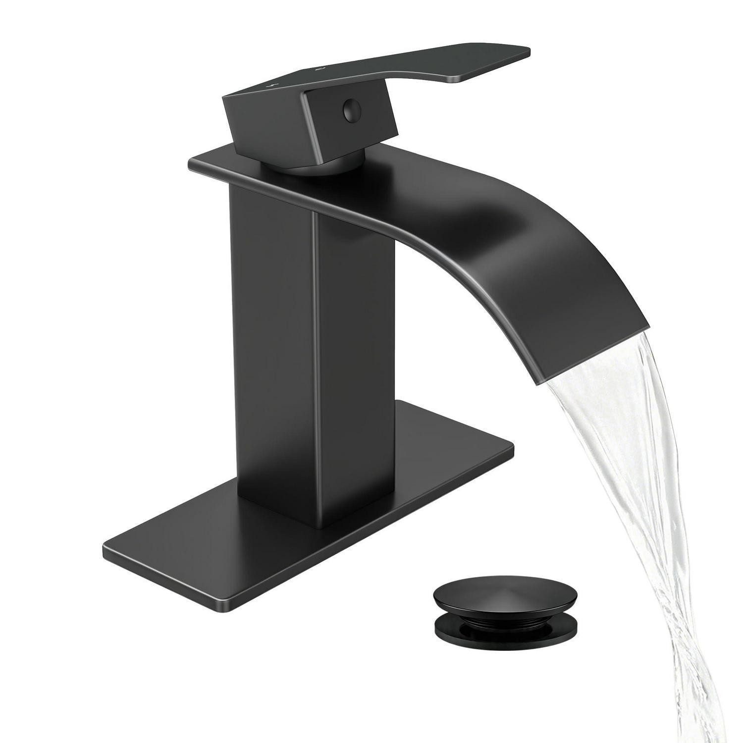 LuxusKollektion Waschtischarmatur Bad Wasserhahn Schwarz (1-St)