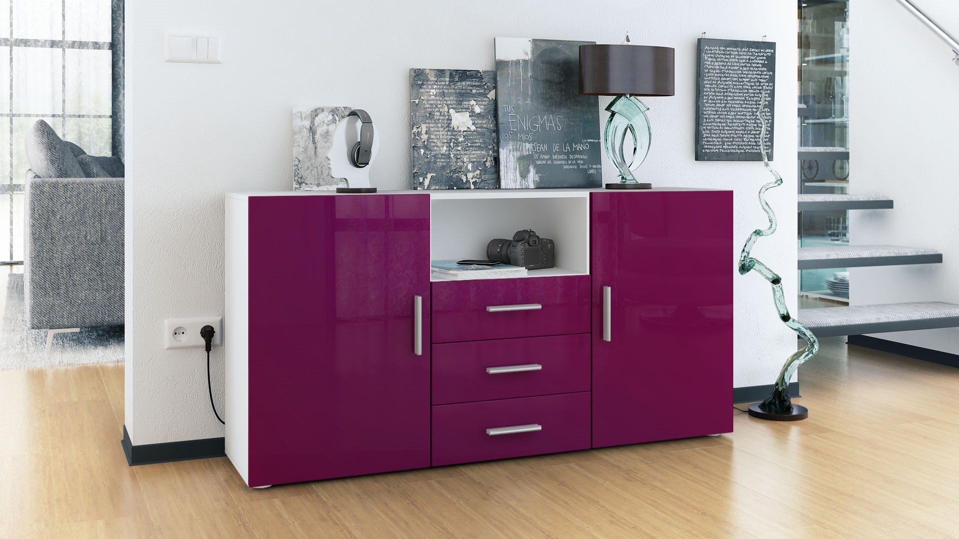 Vladon Sideboard Skadu (Kommode, mit 2 günstig online kaufen