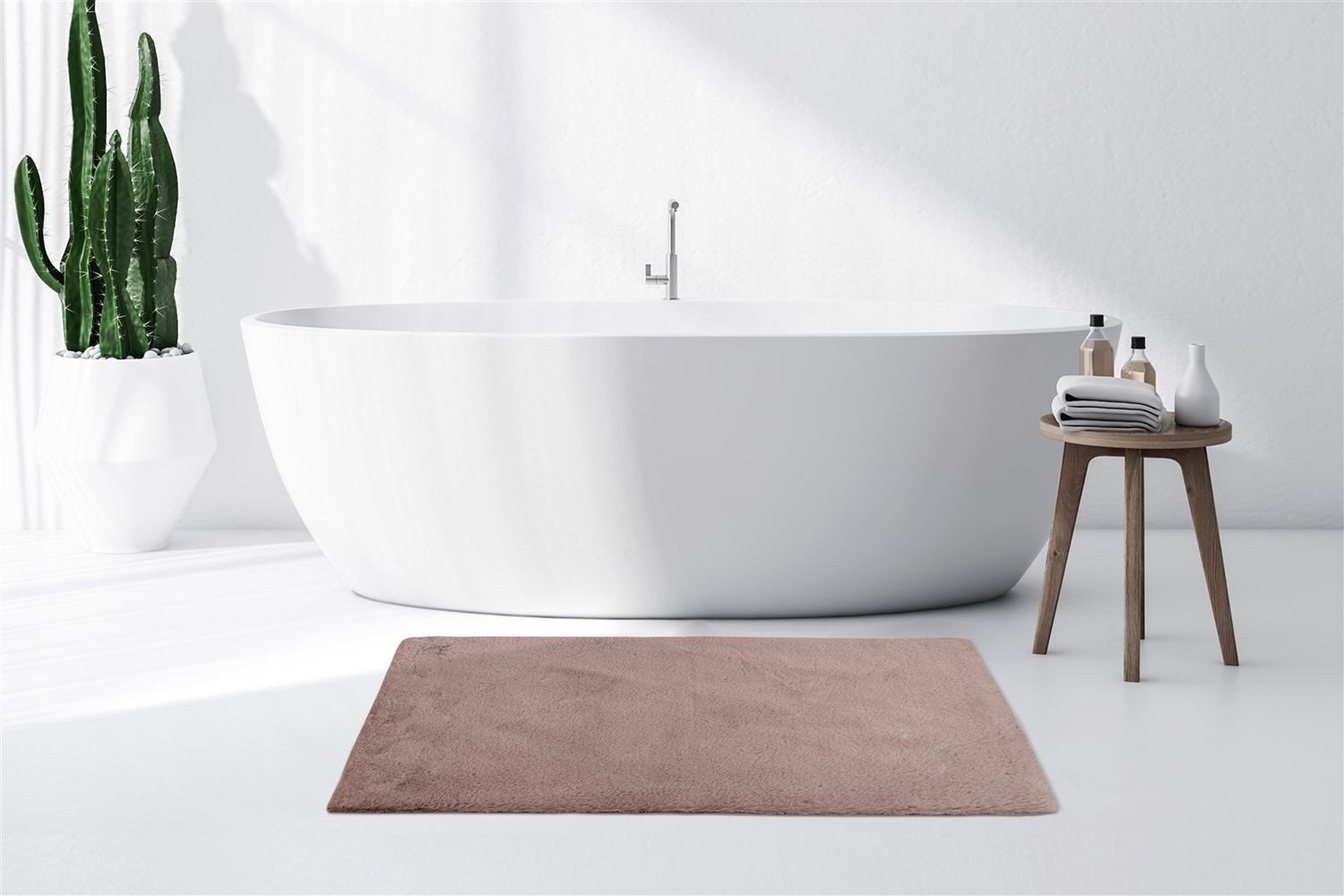Teppich Boss Teppich Kurzflor Teppich Badematte Robert Light 525 - Rosa, rechteckig, Höhe: 24 mm