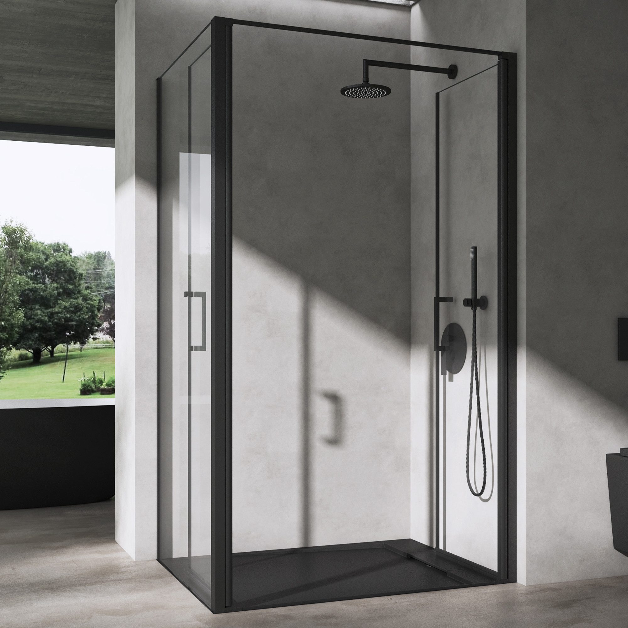 doporro Eckdusche Duschkabine Rav66 Rechts-oder Linkseinstieg Sicherheitsglas, BxT: 90x75 cm, Einscheibensicherheitsglas