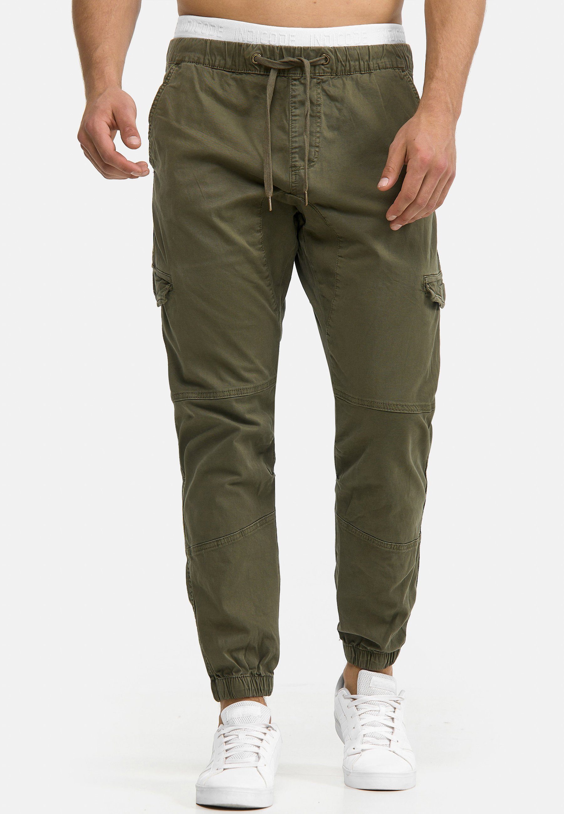Indicode Cargohose Herren Levy Cargo Hose Herrenhose mit elastischem Bund u günstig online kaufen