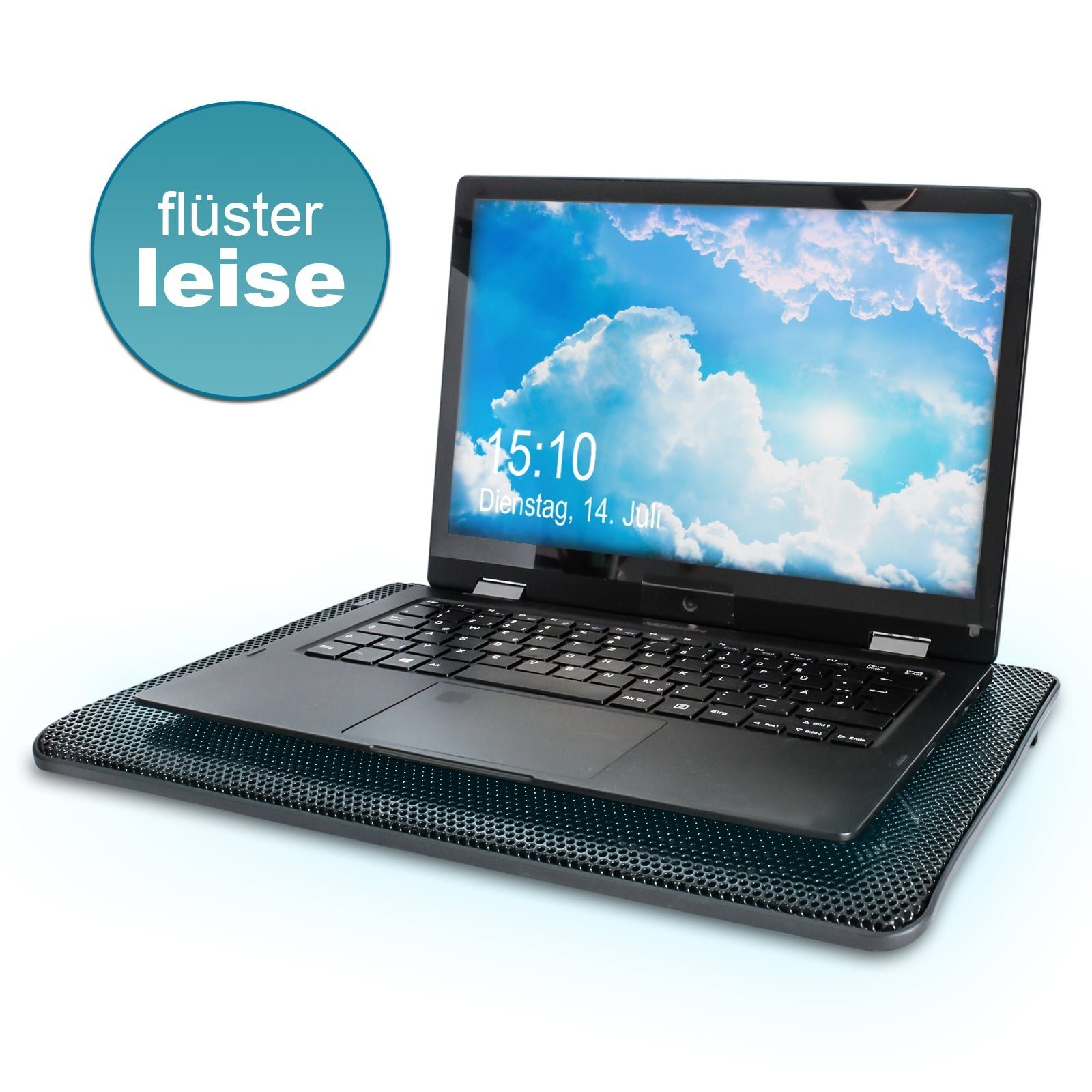 EAXUS Notebook-Kühler Padeax für PlayStation 4, Laptops & weitere Konsolen. Lüfter Kühler, auch PS5, mit blauer LED-Beleuchtung