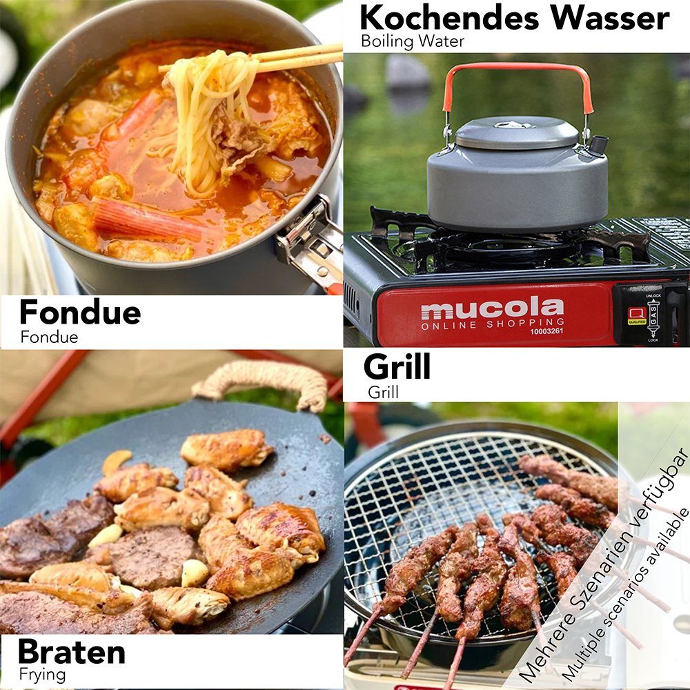 Mucola Campinghocker Campingkocher mit Koffer Gaskocher Herd Kartuschenkoch günstig online kaufen