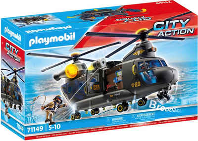 Playmobil® Konstruktions-Spielset SWAT-Rettungshelikopter (71149), Playmobil City Action, (117 St), Made in Europe; mit Licht und Sound
