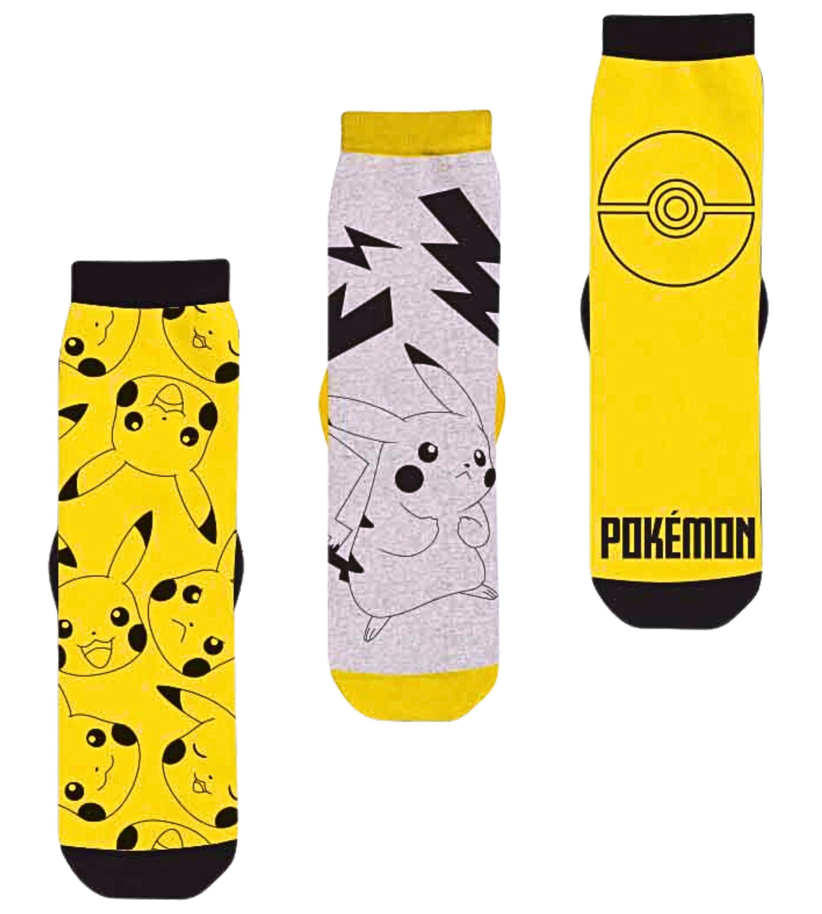 23-34 POKÉMON Lange Pikachu Socken Socken Gr. für (6-Paar) Jungen