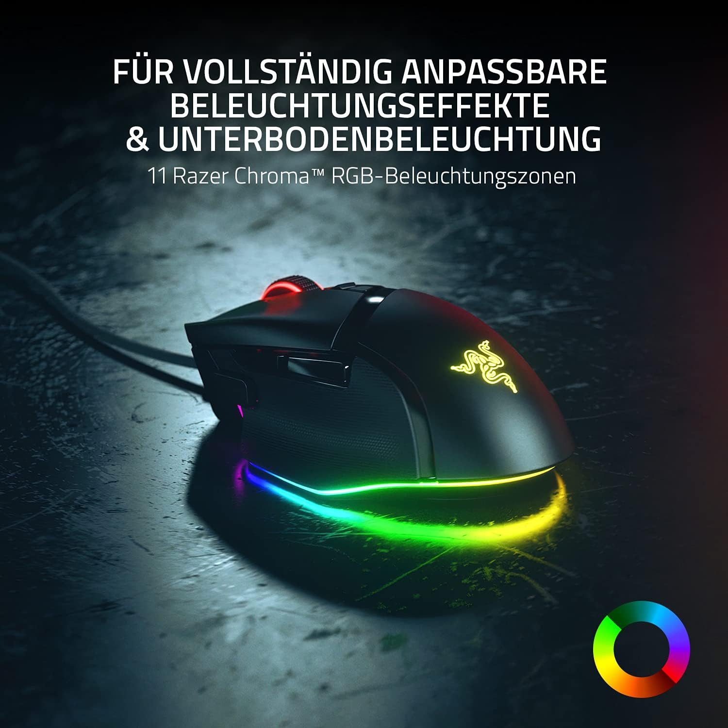 RAZER Basilisk V3 Gaming-Maus –Kabelgebunden, Anpassbar, Ergonomisch, RGB Gaming-Maus – Bild 4 von 5