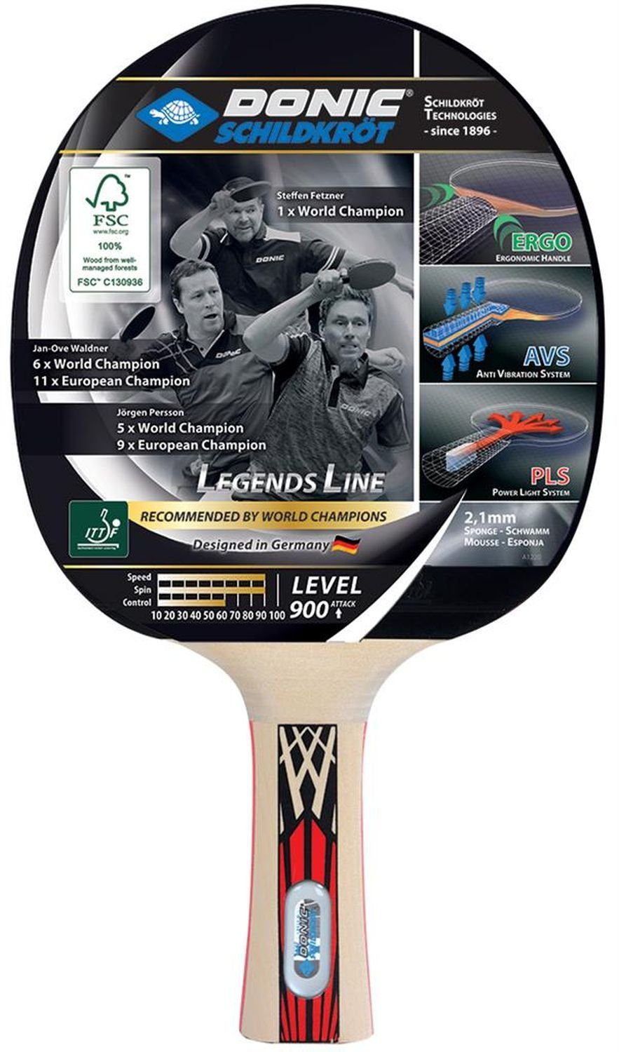 Donic-Schildkröt Tischtennisschläger Tennis Bat Legends 900, Racket Tischtennis Table Schläger