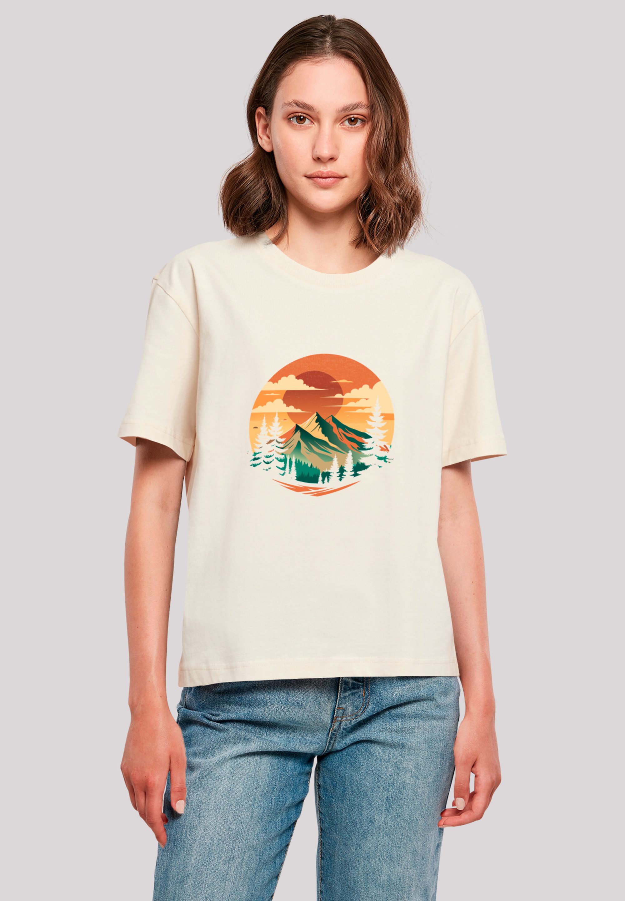 F4NT4STIC T-Shirt Sonnenuntergang Berglandschaft Premium Qualität