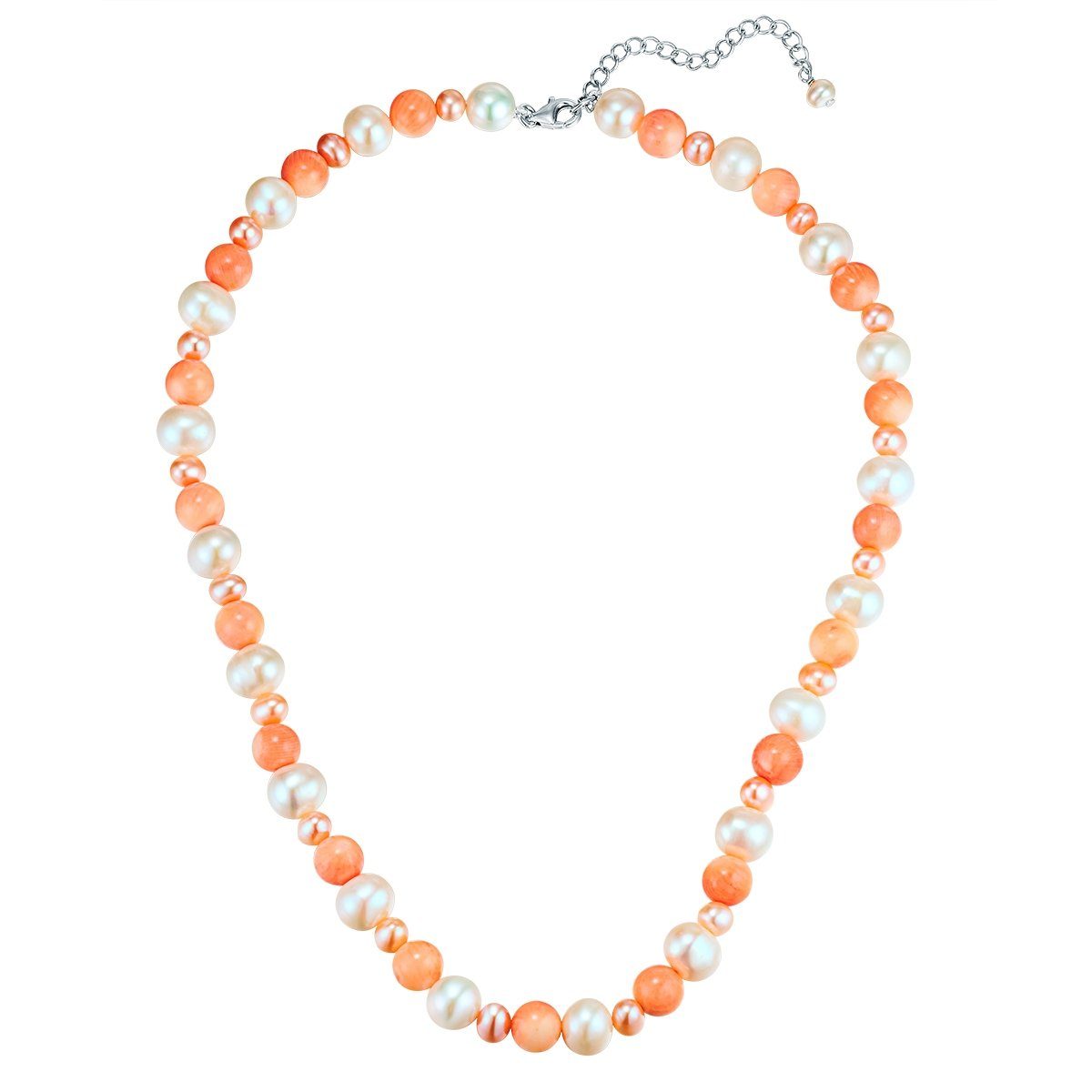 Valero Pearls Perlenkette silber, mit Süßwasser-Zuchtperle