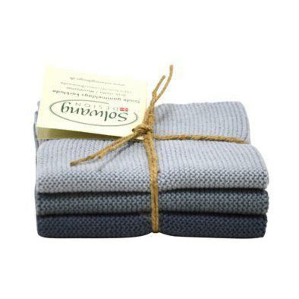 Solwang Spültuch Wischtücher 25x25cm 3er-Pack Sturmgrau-Kombi, Wischtücher, 25,00cm, Baumwolle, grau