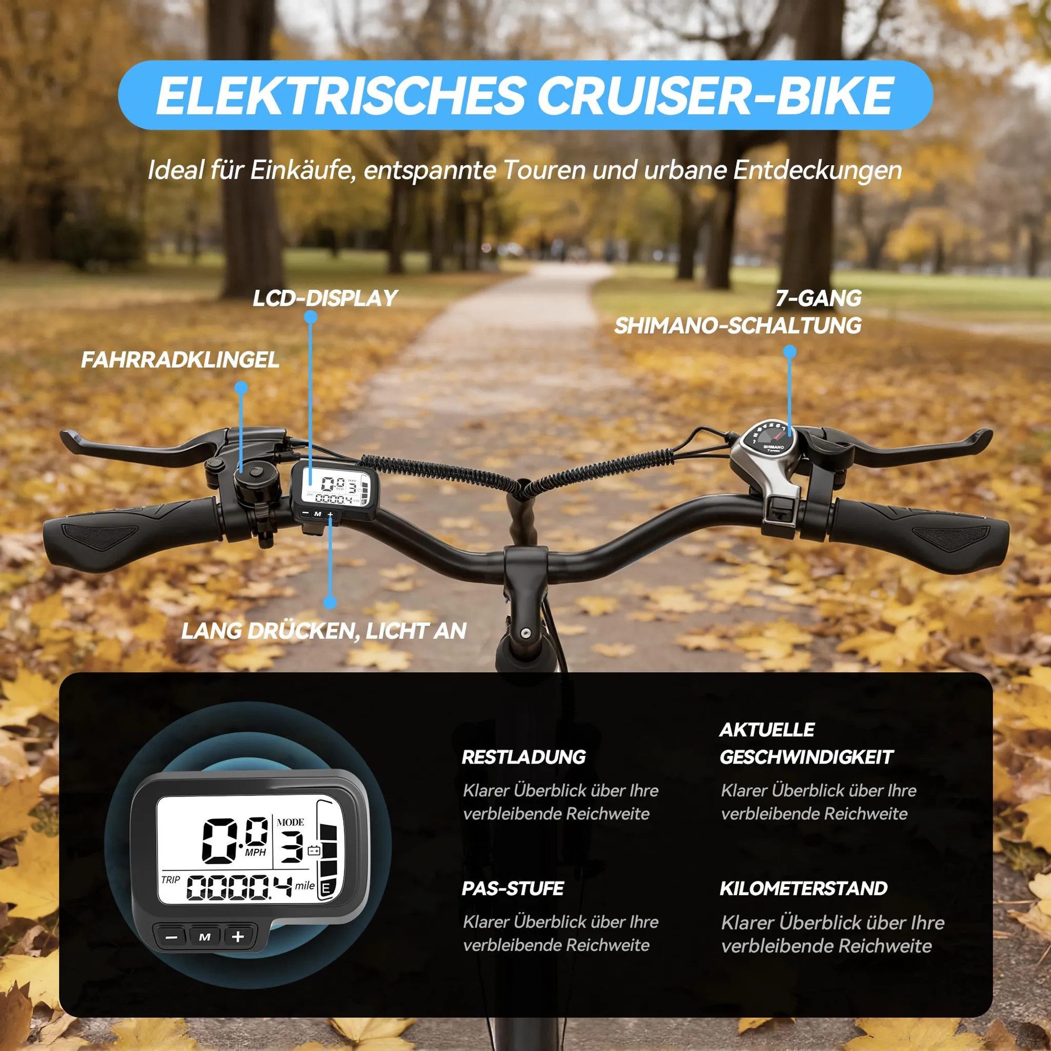 DOTMALL E-Bike Cityrad 26 Zoll Elektrofahrrad,250W Motor 36V 13AH abnehmbar akku,bis zu 60km