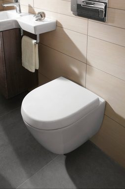 Villeroy & Boch Tiefspül-WC »Subway compact 2.0«, wandhängend, Abgang waagerecht, verkürzt ohne CeramicPlus Beschichtung, weiß