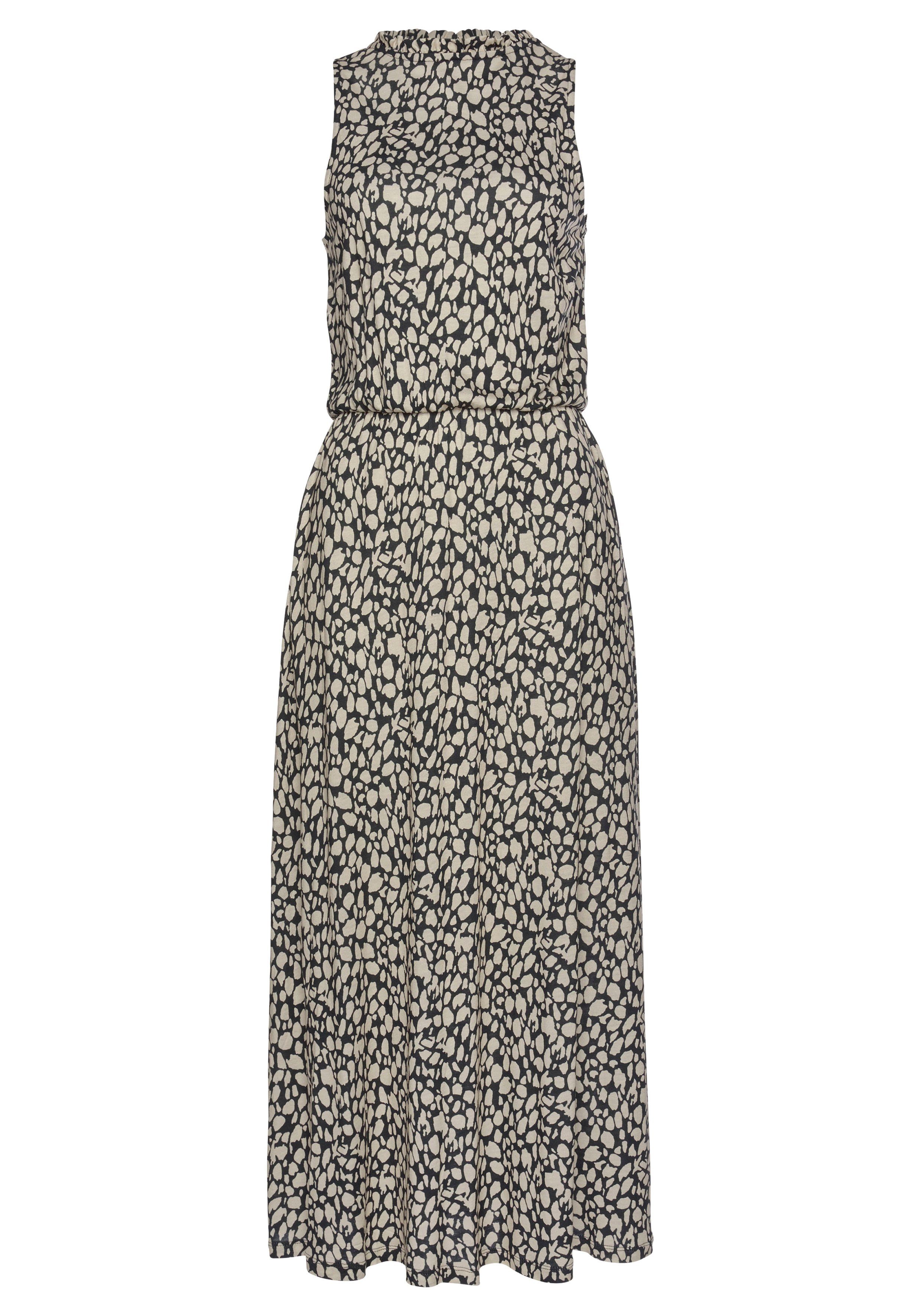 LASCANA Jerseykleid mit Alloverdruck, Midikleid, hochgeschlossen,  sommerlich-elegant