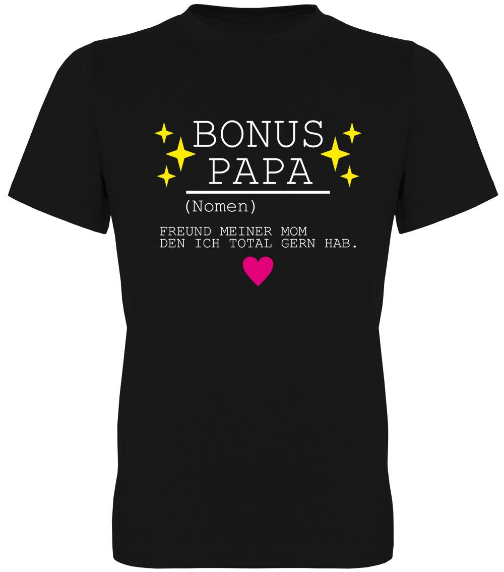G-graphics T-Shirt Bonus Papa – Freund meiner Mom, den ich total gern hab. Herren T-Shirt, mit trendigem Frontprint, Aufdruck auf der Vorderseite, Spruch/Sprüche/Print/Motiv, für jung & alt