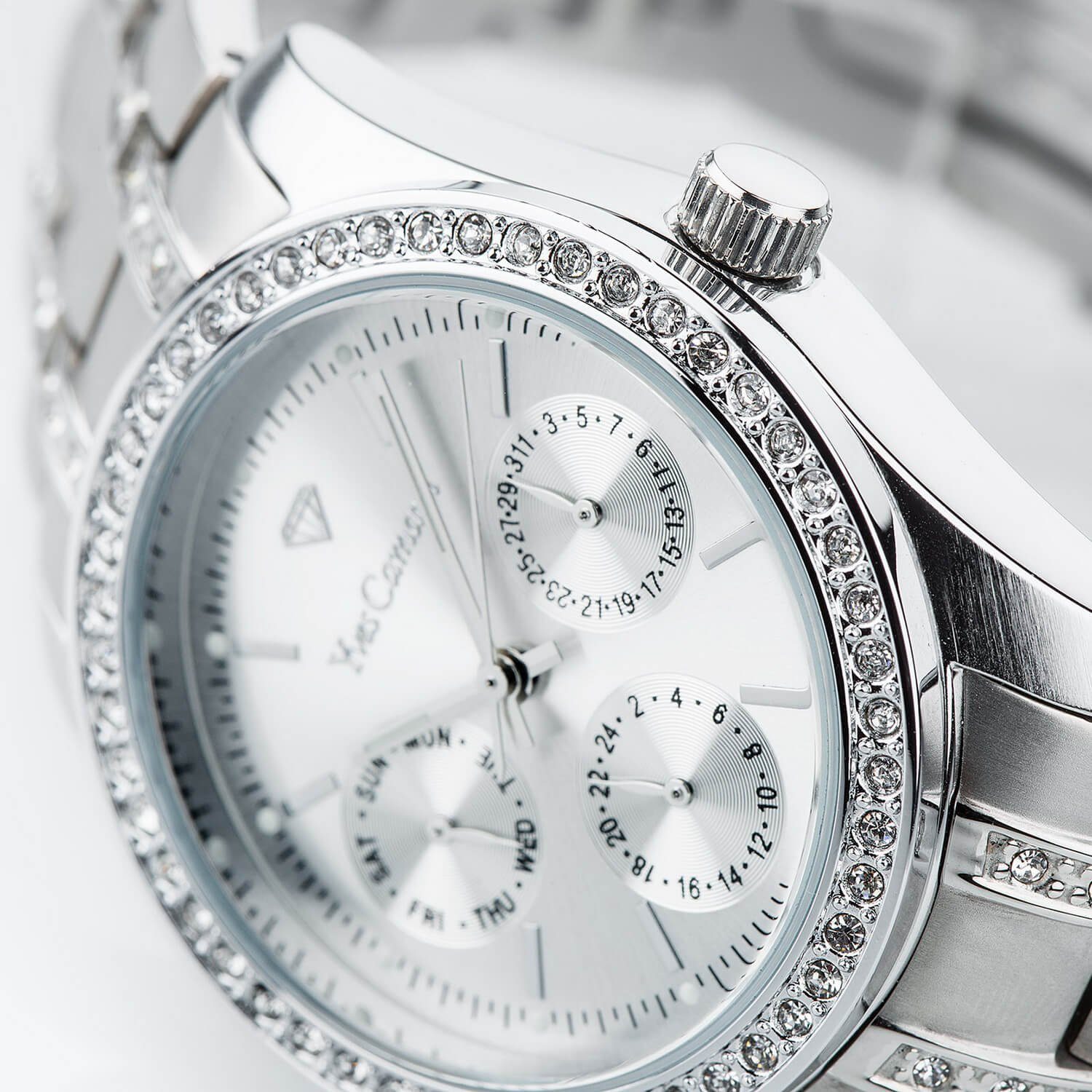 Yves Camani Quarzuhr MIELLE II, Elegantes Design, kratzfestes Mineralglas, Datumsanzeige