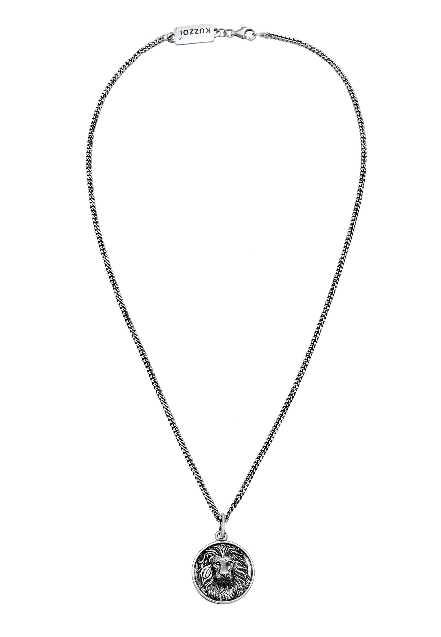 Kuzzoi Kette mit Anhänger Herren Löwe Sternzeichen Massiv 925 Silber, Löwe