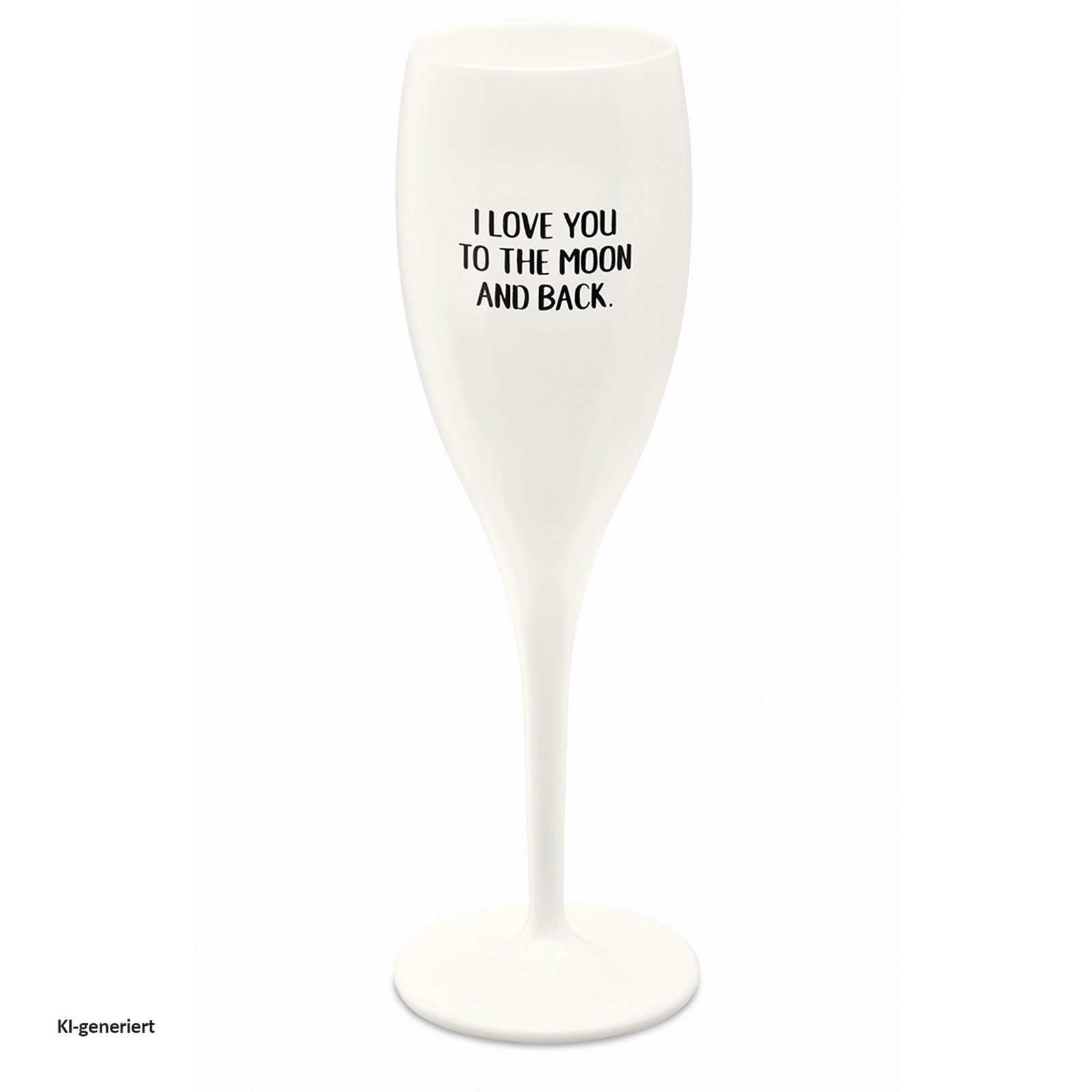 KOZIOL Sektglas Sektglas 100 ml mit Druck, 1-tlg., Kunststoff, Stielglas aus Kunststoff