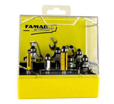 FAMAG Fräser-Set FAMAG 8-teiliges Kombi-Set Abrund 3109 - Bündigfräser 3101 HM-bestückt in Kunststoff-Box - 3109.908