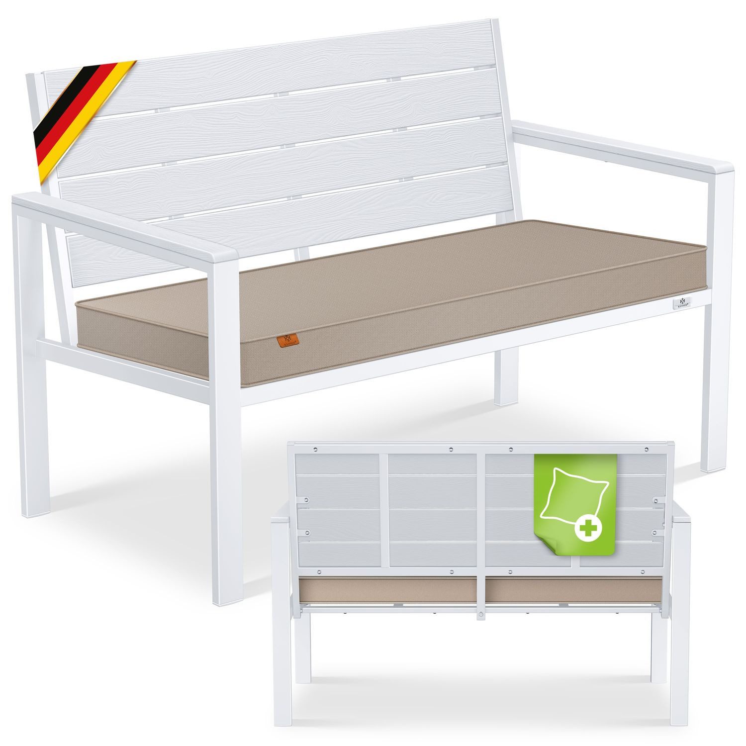 KESSER Gartenbank 2-Sitzer Balkonbank in Holzoptik günstig online kaufen