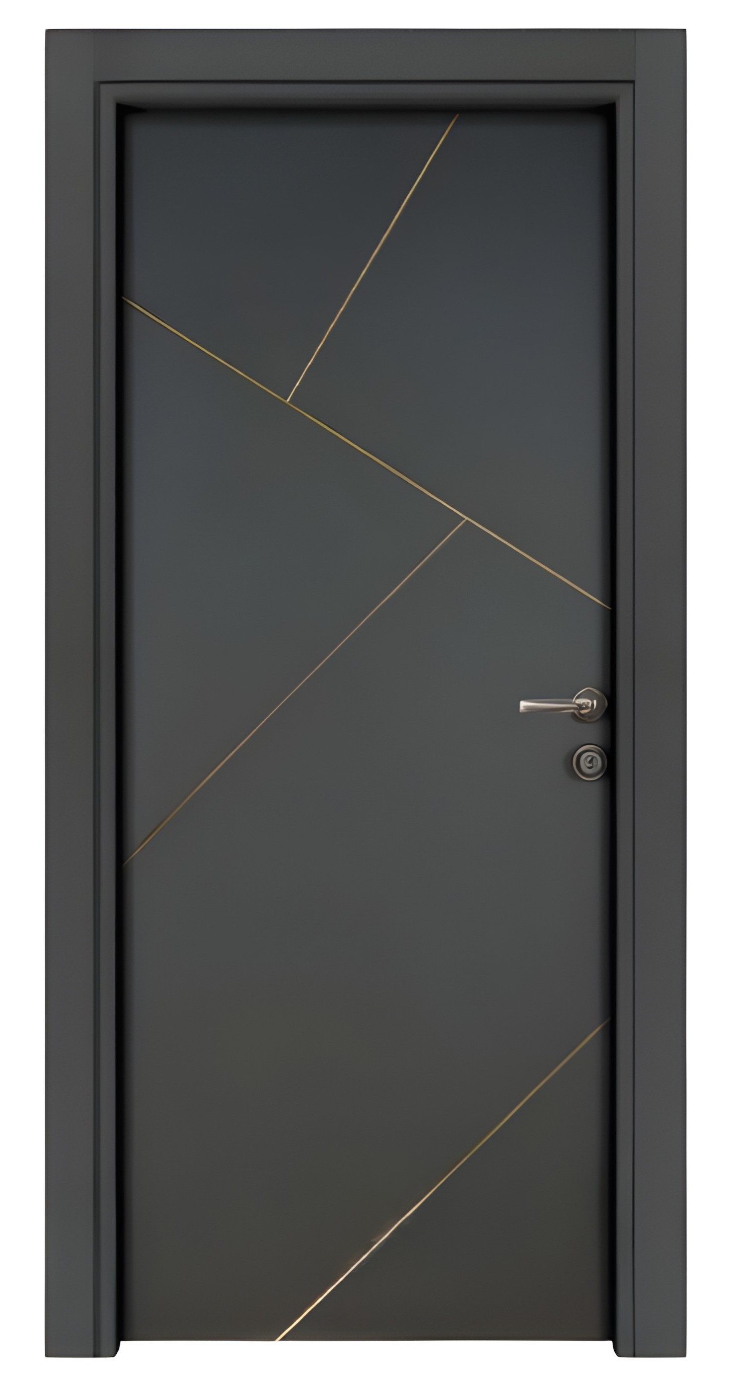 Xlmoebel Zimmertür Dunkelgraue Edle PVC-Holztür für stilvolle Wohnungen, Made in Europa