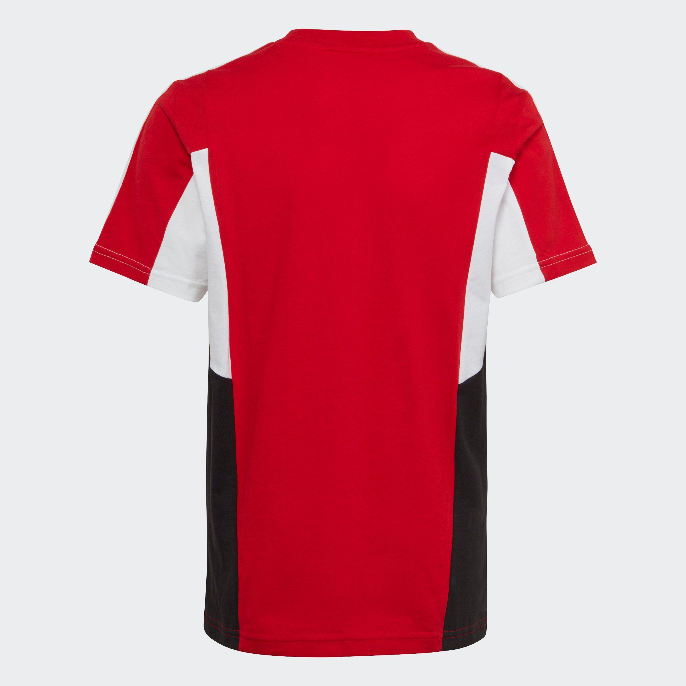 adidas Sportswear T-Shirt REGULAR Scarlet Black White FIT / / COLORBLOCK Better 3-STREIFEN