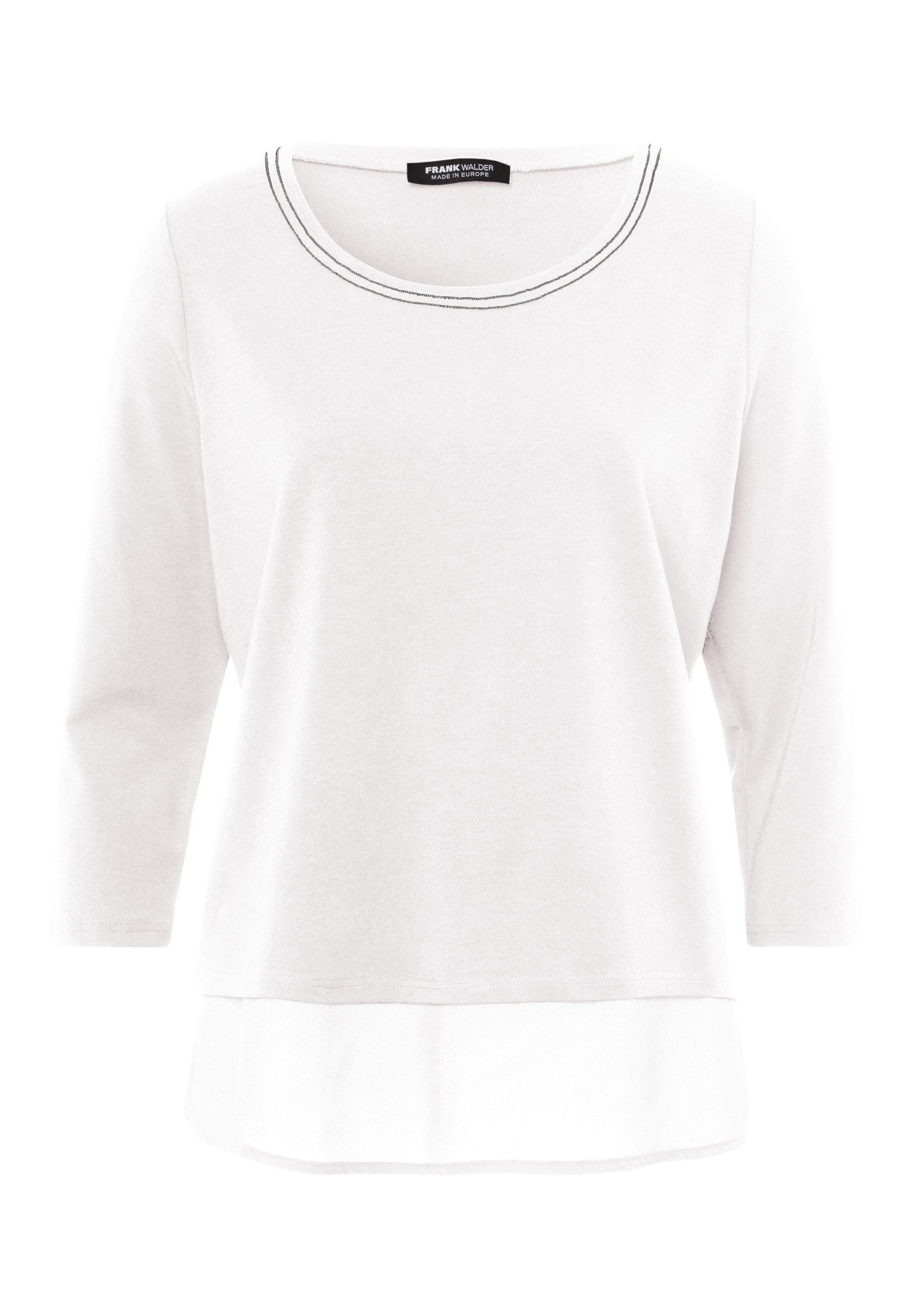 FRANK WALDER T-Shirt mit Chiffon-Saum günstig online kaufen