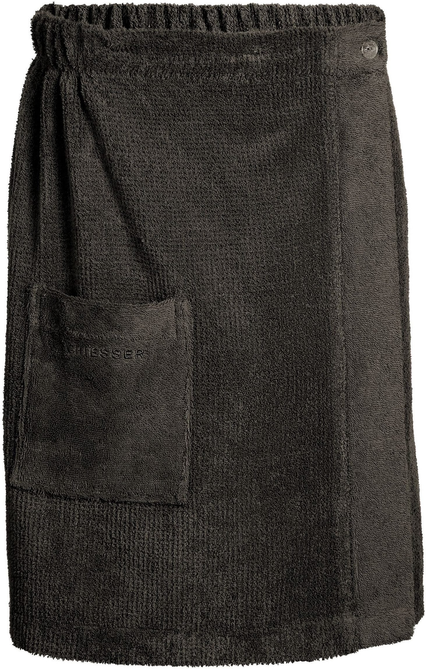 Schiesser Sarong Saunakilt Turin für Herren in angesagter Reiskornoptik, Frottier, Knöpfe