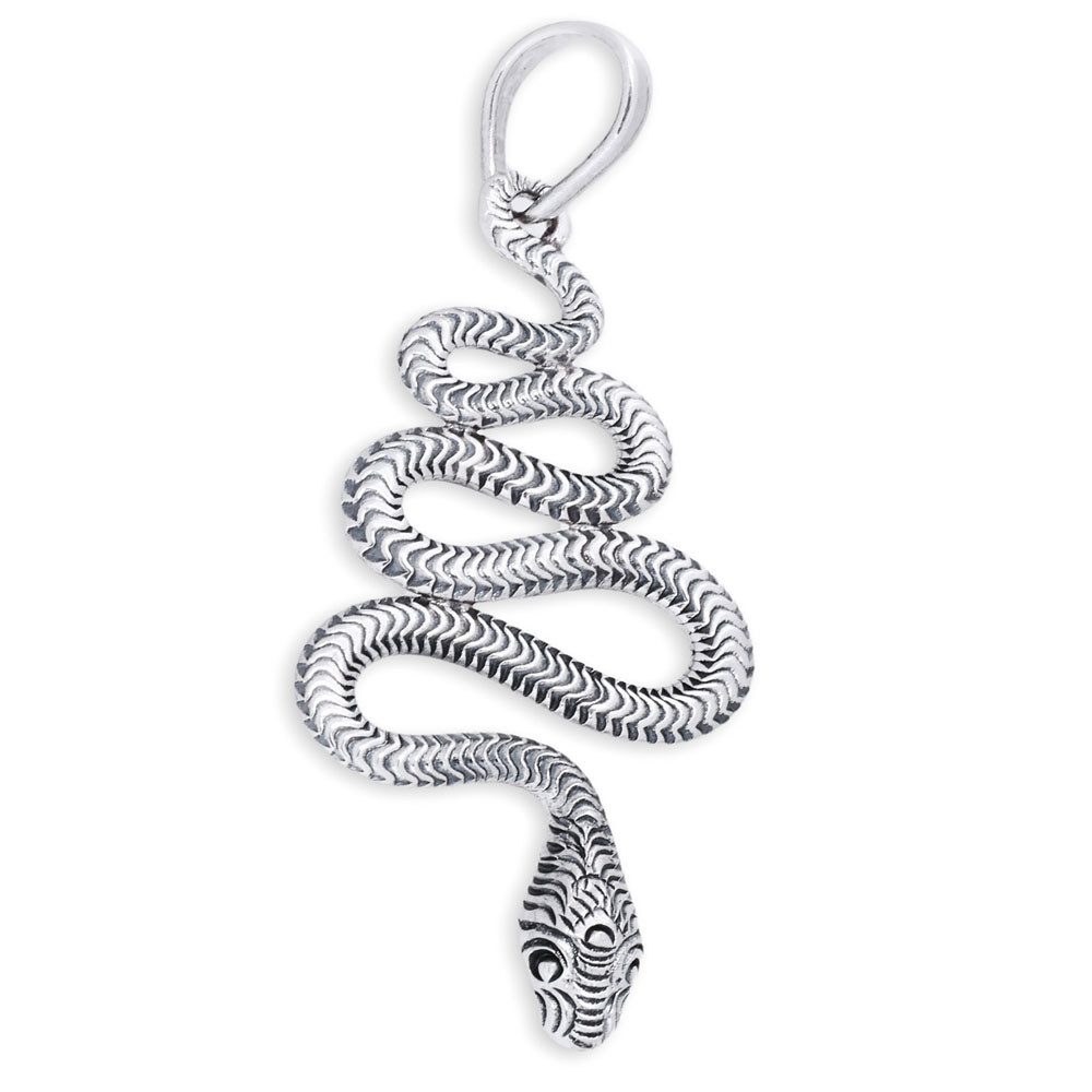 Kettenanhänger Silberanhänger Schlange handgeschmiedet - Schlangen - 47x22 mm