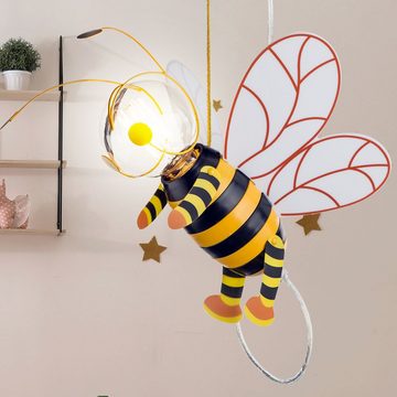 etc-shop Dekolicht, Leuchtmittel inklusive, Warmweiß, Kinderzimmerlampe Hängelampe Pendelleuchte Biene warmweiß LED H 120cm