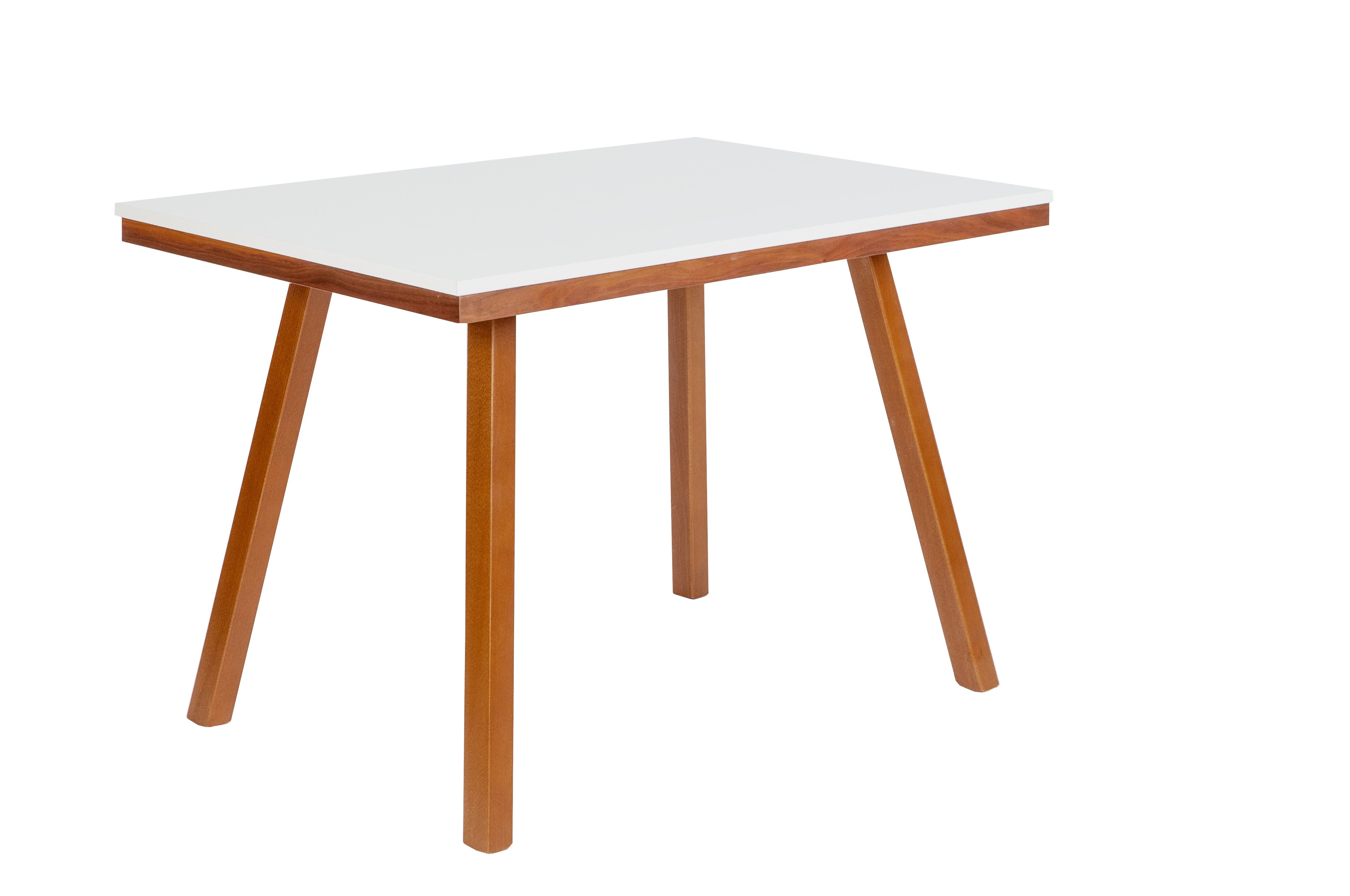 kundler home Esstisch 'Der Mediterrane' 4-Fuß Tisch, 110x75cm, Füße Massivholz (ideal als Esszimmertisch für 4 Personen), Tischplatte aus hochwertigem MDF