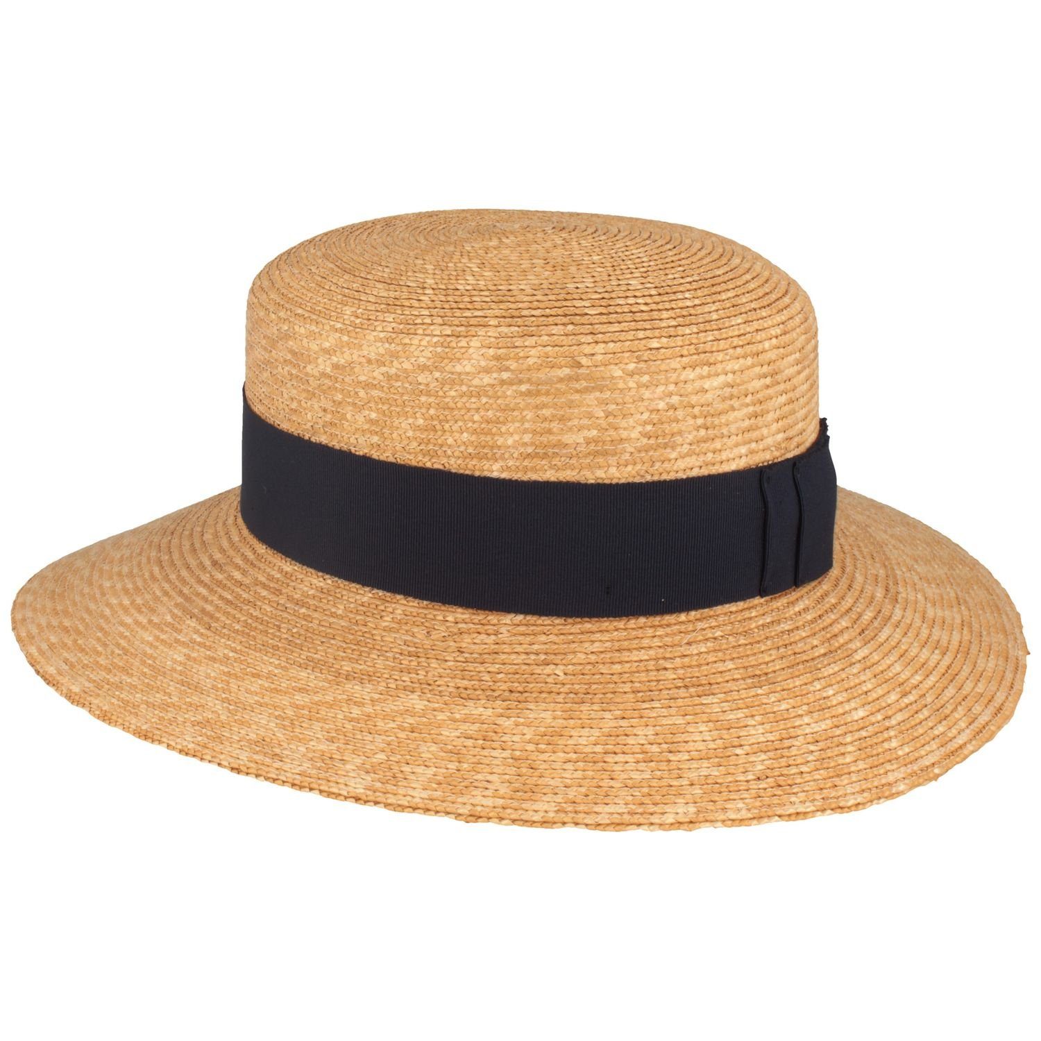 Breiter Trachtenhut Bortenstroh Matelot mit Ripsband-Garnitur günstig online kaufen