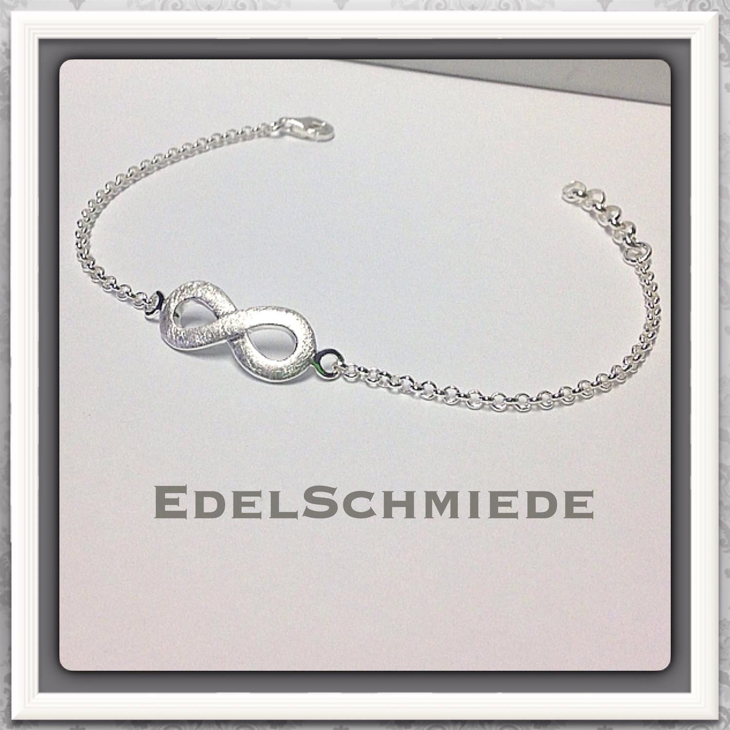 Silberarmband Armband 925 Silber mit Unendlichkeitsacht matt