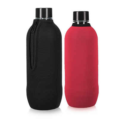 kwmobile Outdoor-Flaschenkühler 2x Schutzhülle für SodaStream Glasflasche, Neopren Hülle für Glasflasche - Flaschen Kühler für Wasser Karaffe