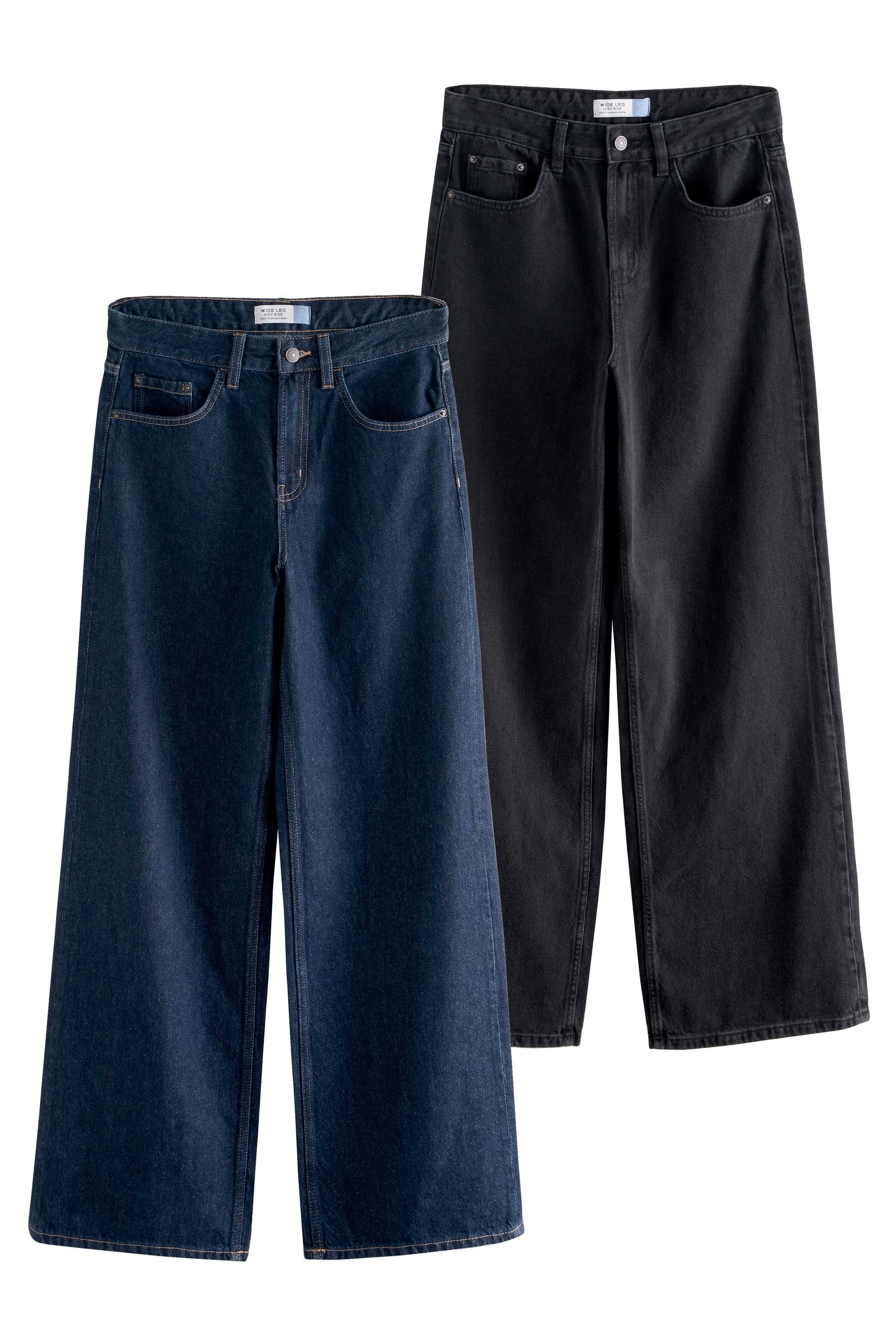 Weite Jeans 2er-Pack Jeans mit weitem Bein