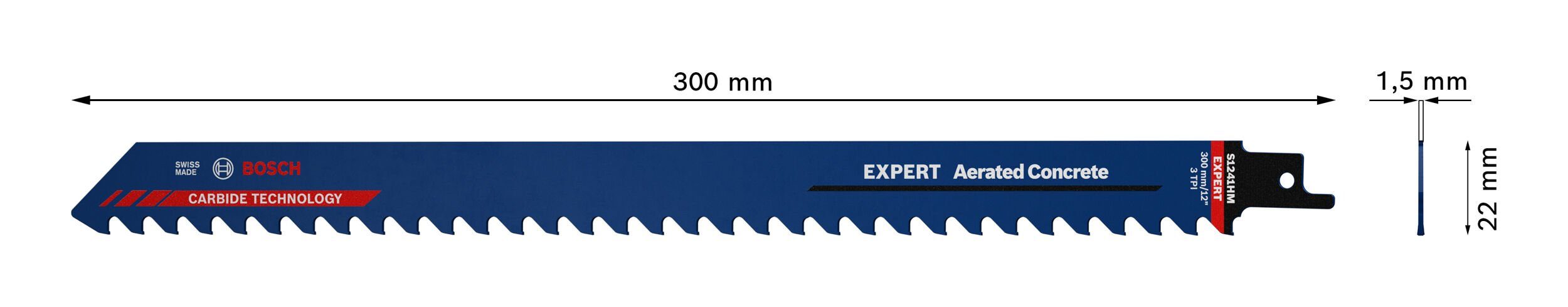 BOSCH Säbelsägeblatt Expert Aerated Concrete 1241 HM for (10 Expert - S 10er-Pack Stück), AeratedConcrete Endurance