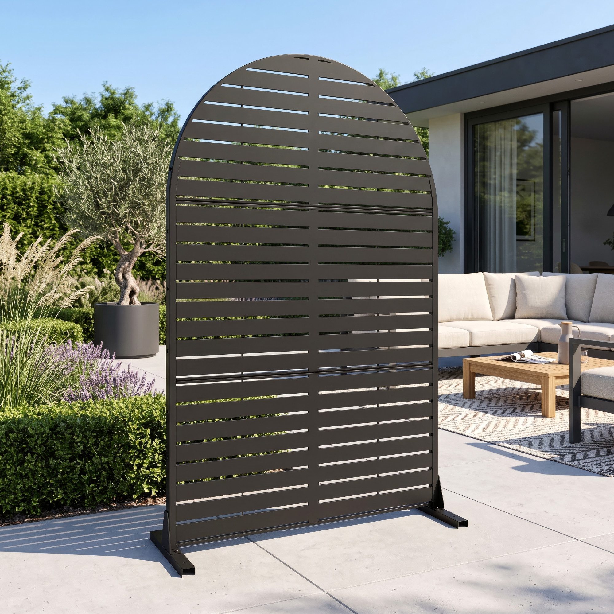 casa.pro Stellwand, »Nodepp« Rundbogenform 180 x 120 cm indoor outdoor Stahl Schwarz