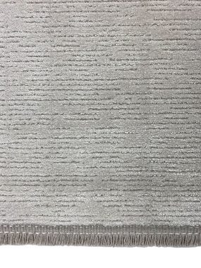 Teppich Combo 7050, RESITAL The Voice of Carpet, rechteckig, Höhe: 10 mm, Kurzflor, Uni Farben, mit Fransen, Hoch-Tief-Struktur, Wohnzimmer