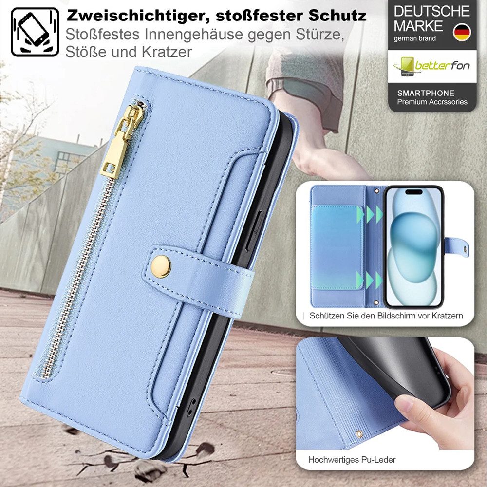 betterfon Handykette mit Portemonnaie für iPhone -Handyhülle Kartenfächern, Hände frei – mit Silikonhülle & Schnur für flexiblen Alltag