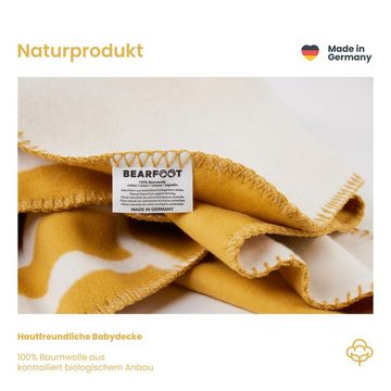 Babydecke Babydecke Bio Baumwolle, Made in Germany, Sonne-gelb, BEARFOOT, flauschige Kuscheldecke, Baby, Neugeborene