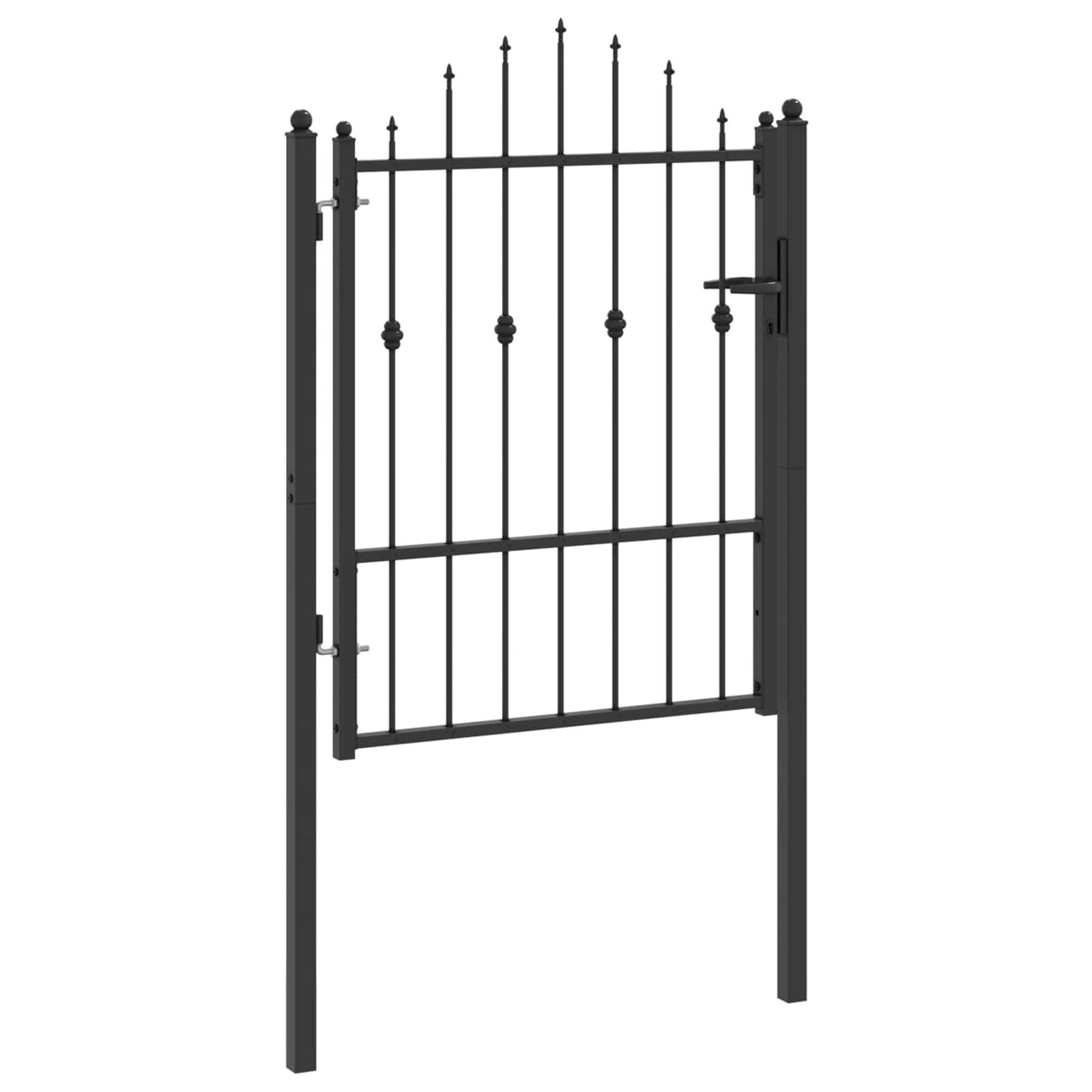 vidaXL Gartentor Zauntor ASTEN 100 x 125 cm Metall Schwarz Abschließbar
