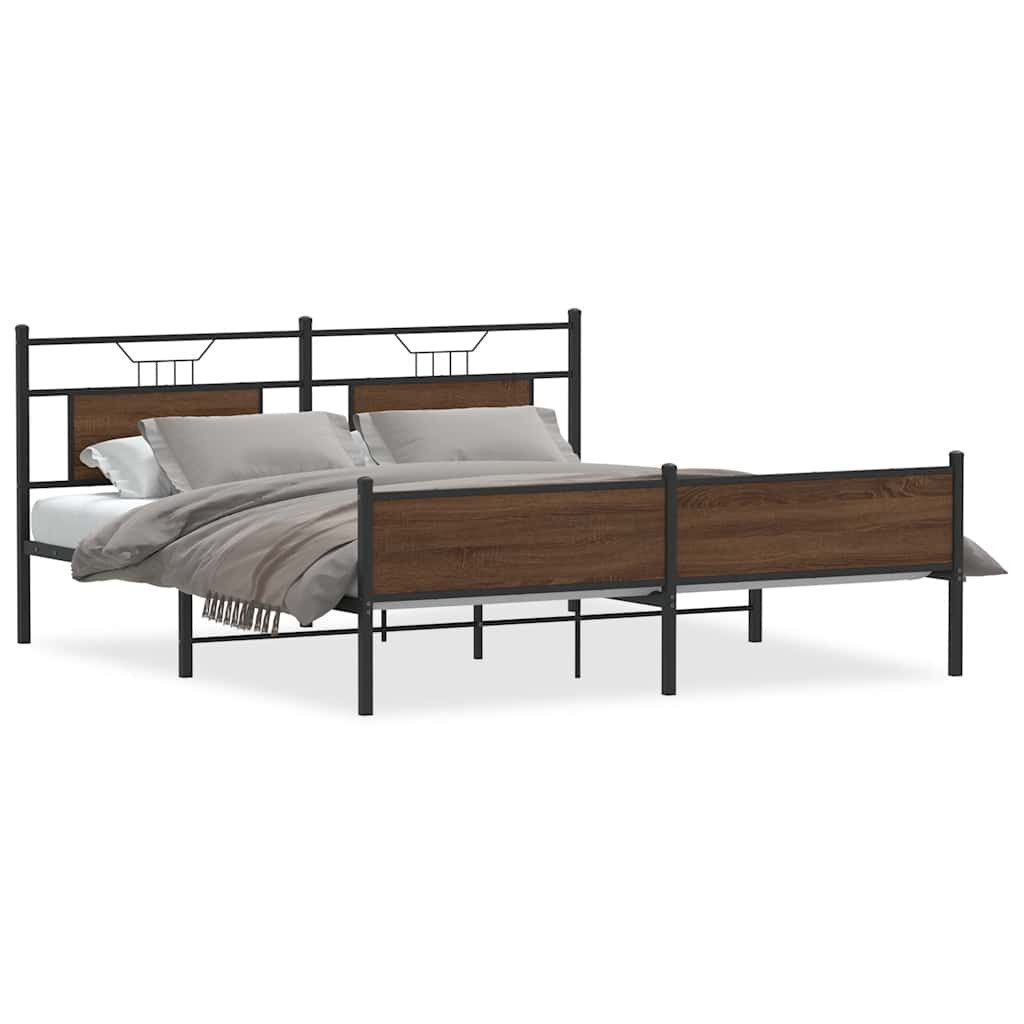 vidaXL Bett Metallbett ohne Matratze Braun günstig online kaufen