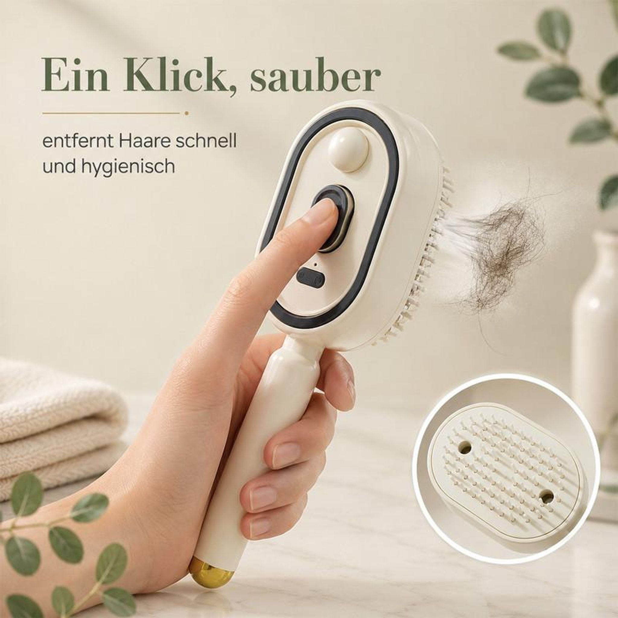 FELIXLEO Elektrohaarbürste Elektrische Sprüh Haarbürste Dampf Massage Rotlicht 217 cm alle Typen