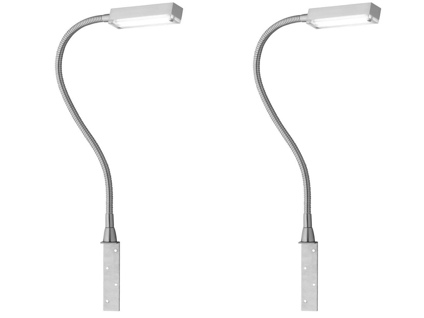 FISCHER & HONSEL LED Leselampe dimmbar für Bett Kopfteil, Breite 3cm, LED fest integriert, Warmweiß, 2er SET Bett-Leuchten für Kopfteil Couch, Schwanenhals-Lampen dimmbar