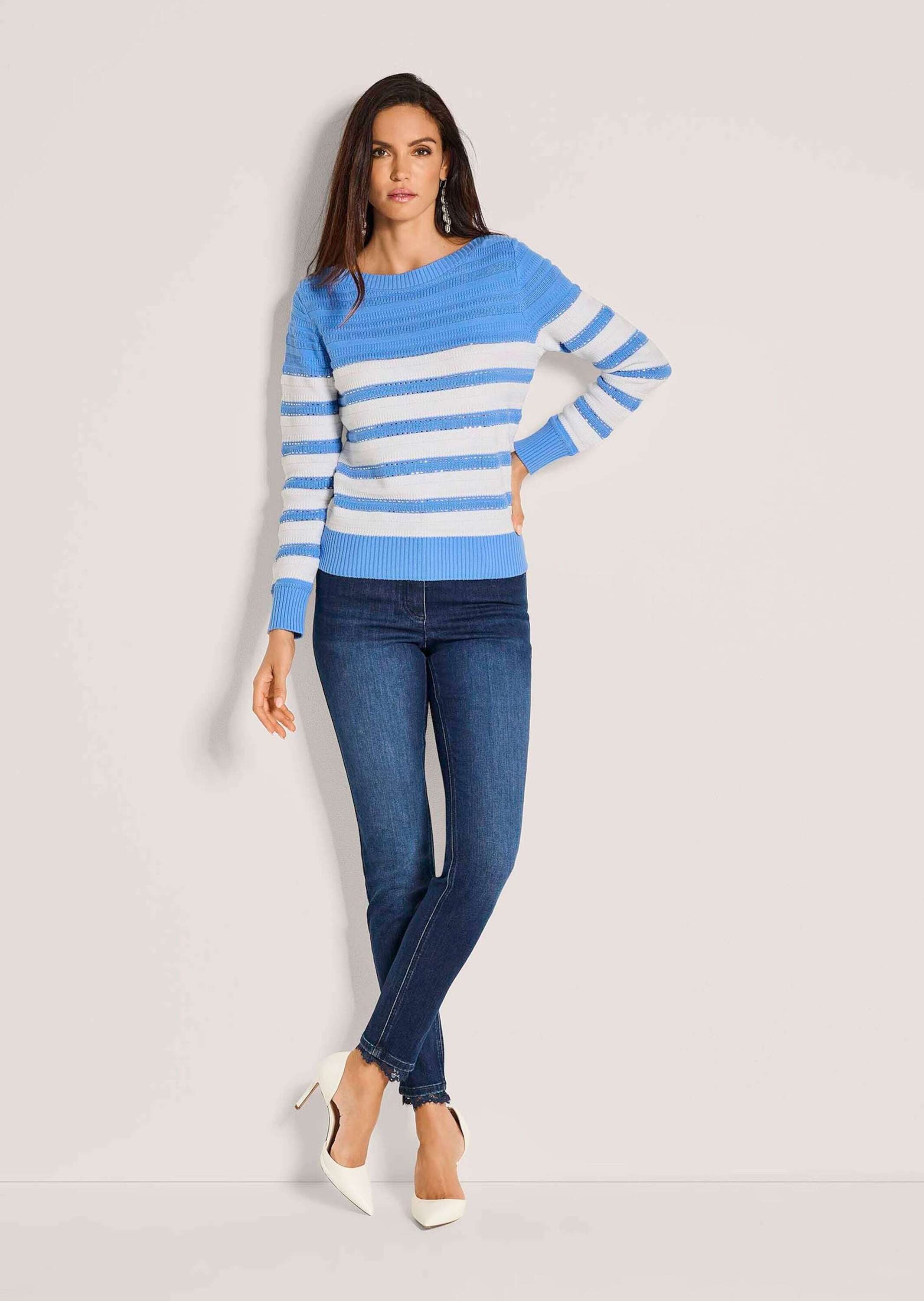 Strickpullover Baumwollpullover mit Streifenmuster