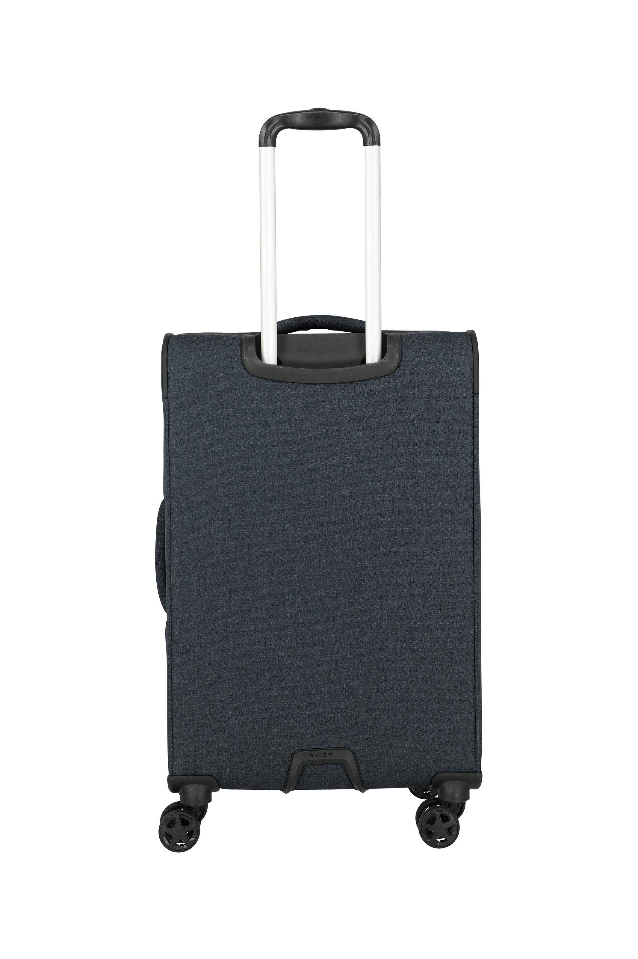 travelite Trolley KICK OFF Reisekoffer, 4 Rollen, 4 Doppelrollen, Außentaschen und Packgurte – leicht und robust – Bild 4 von 5